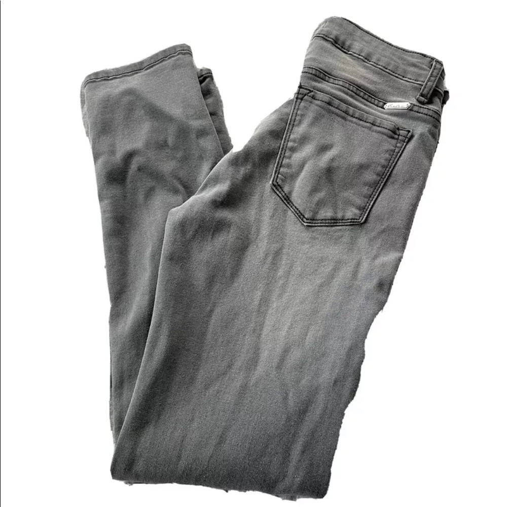 Kancan Womens Mid Rise Skinny Jeans Gray Size 29